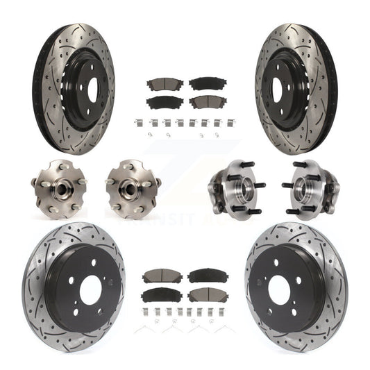 Hub Bearing Coated Brake Rotor Pads Front Rear Kit (10Pc) For Lexus NX300 NX200t