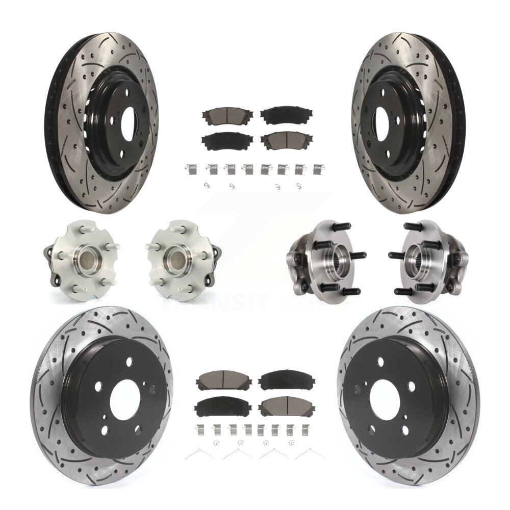 Hub Bearing Coated Brake Rotor Pads Front Rear Kit (10Pc) For Lexus NX300 NX200t