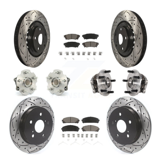 Hub Bearing Coated Brake Rotor Pads Front Rear Kit (10Pc) For Lexus NX300 NX200t