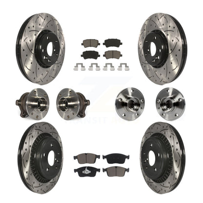 Hub Bearing Coated Brake Rotor Pad Front Rear Kit (10Pc) For 2017 Volvo XC60 AWD