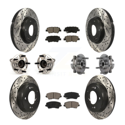 Hub Bearing Coat Brake Rotor Pad Front Rear Kit (10Pc) For 17 Hyundai Elantra GT