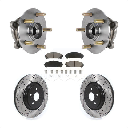 Hub Bearing Drilled Slot Brake Rotor Pad Front Kit For Lexus RX350 RX450h RX350L