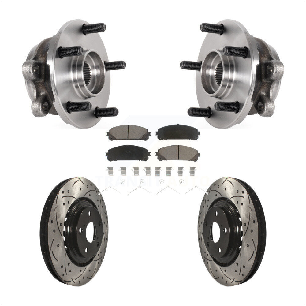 Hub Bearing Drilled Slot Brake Rotor Pad Front Kit For Lexus NX300 NX200t NX300h