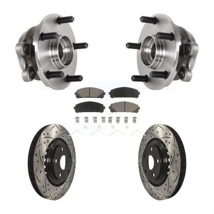 Hub Bearing Drilled Slot Brake Rotor Pad Front Kit For Lexus NX300 NX200t NX300h