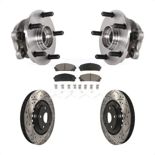 Hub Bearing Drilled Slot Brake Rotor Pad Front Kit For Lexus NX300 NX200t NX300h