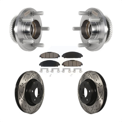Hub Bearing Assembly Coat Drill Slot Brake Rotor Pads Front Kit For Ford Mustang