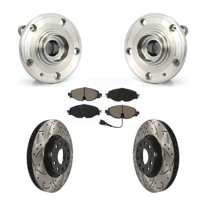 Hub Bearing Assembly Drill Slot Brake Rotor Pads Front Kit For Volkswagen Passat