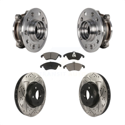 Bearing Drilled Slot Brake Rotor & Pad Front Kit For 2017 Mercedes-Benz E400 AWD