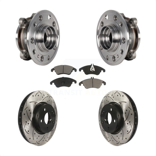 Bearing Drilled Slot Brake Rotor & Pad Front Kit For 2017 Mercedes-Benz E400 AWD