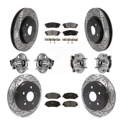 Hub Bearing Coated Disc Brake Rotor & Pad Front Rear Kit (10Pc) For Toyota Camry