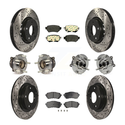 Hub Bearings Coated Disc Brake Rotors And Pads Front Rear Kit (10Pc) For Mazda 6