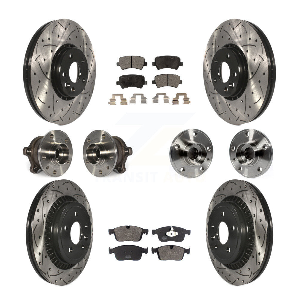 Hub Bearing Coated Brake Rotor Pad Front Rear Kit (10Pc) For 2017 Volvo XC60 AWD