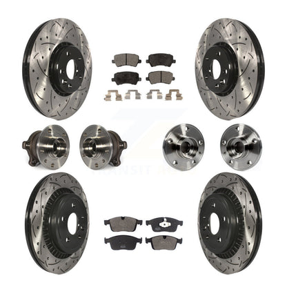 Hub Bearing Coated Brake Rotor Pad Front Rear Kit (10Pc) For 2017 Volvo XC60 AWD