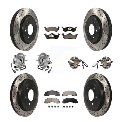 Hub Bearing Coated Brake Rotor Pad Front Rear Kit (10Pc) For Ford Expedition RWD