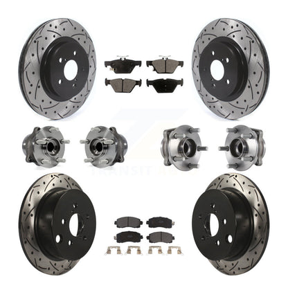 Hub Bearing Coated Brake Rotor & Pads Front Rear Kit (10Pc) For Subaru Crosstrek