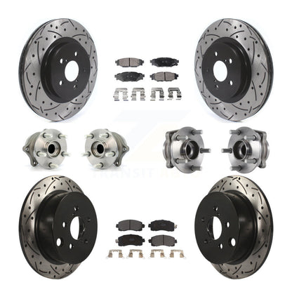 Hub Bearing Coated Brake Rotor & Pads Front Rear Kit (10Pc) For Subaru Crosstrek