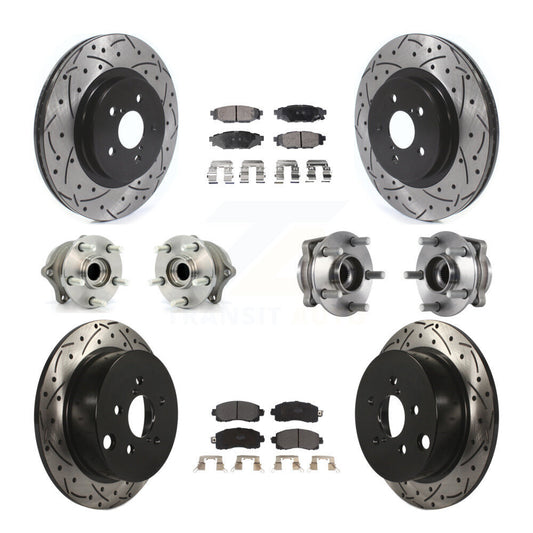 Hub Bearing Coated Brake Rotor & Pads Front Rear Kit (10Pc) For Subaru Crosstrek