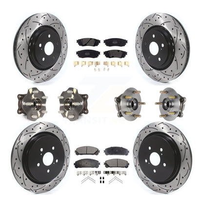 Hub Bearing Coated Brake Rotor Pads Front Rear Kit (10Pc) For Lexus RX350 RX450h