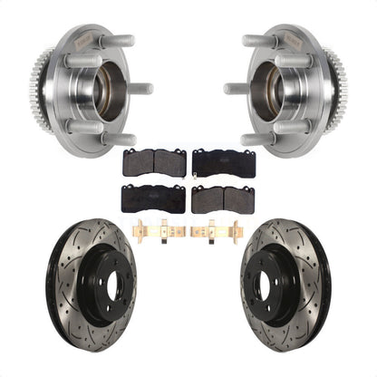 Hub Bearing Coated Drill Slot Brake Rotor Pad Front Kit For 2015 Ford Mustang V6