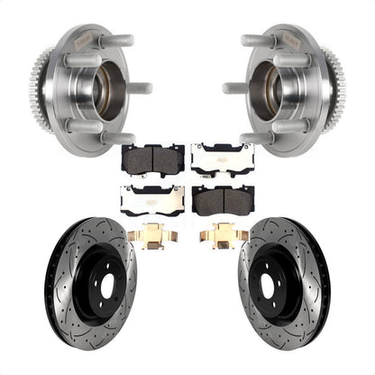 Hub Bearing Assembly Coat Drill Slot Brake Rotor Pads Front Kit For Ford Mustang