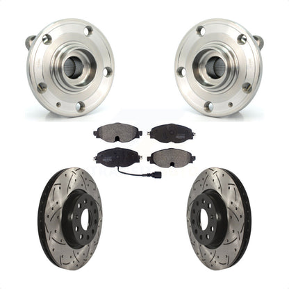 Hub Bearing Assembly Drill Slot Brake Rotor Pads Front Kit For Volkswagen Passat