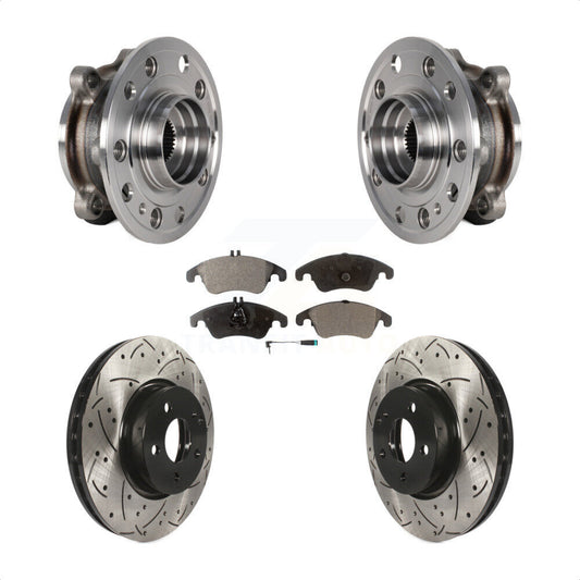 Bearing Drilled Slot Brake Rotor & Pad Front Kit For 2017 Mercedes-Benz E400 AWD