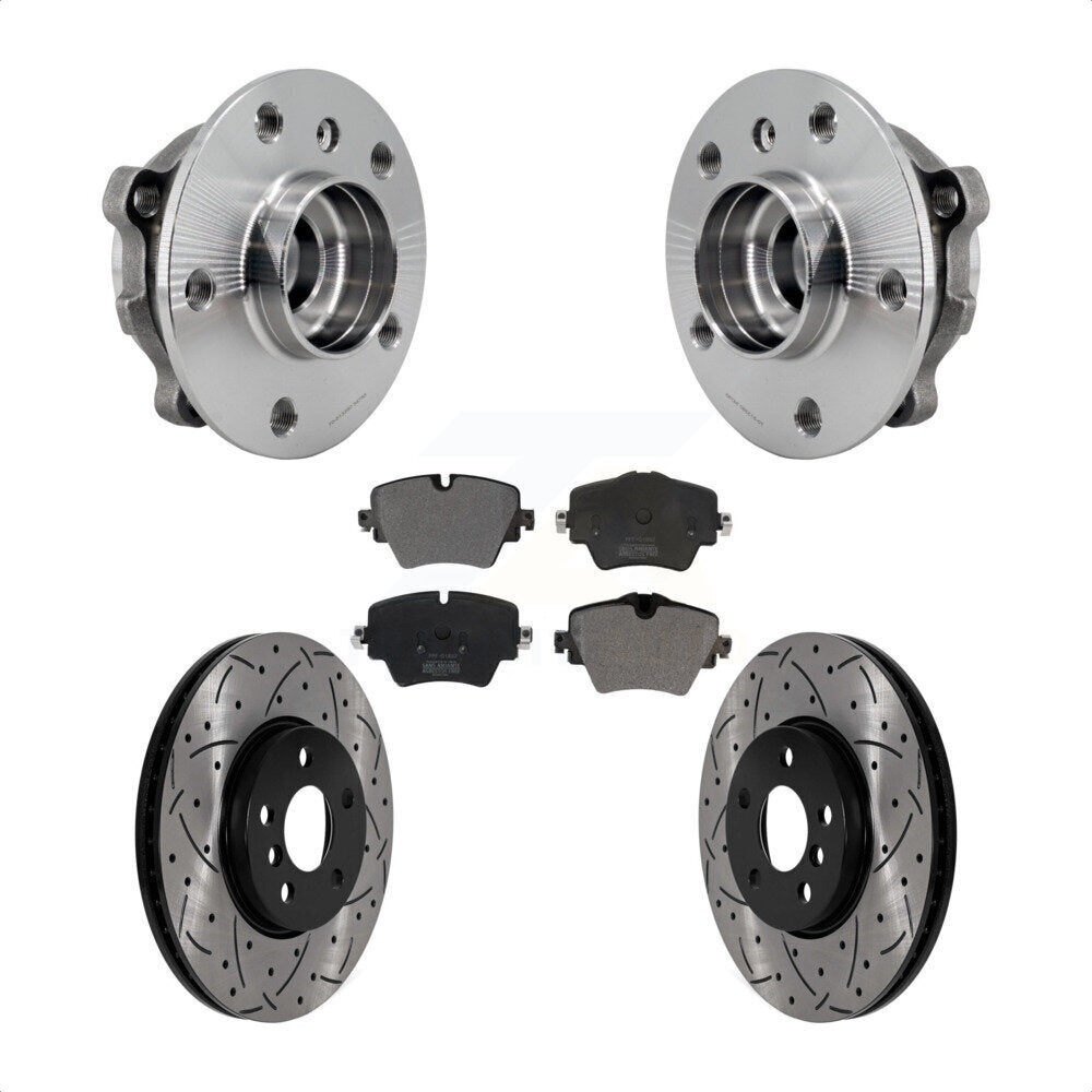 Hub Bearing Coat Drill Slot Brake Rotor Pad Front Kit For Mini Cooper Countryman