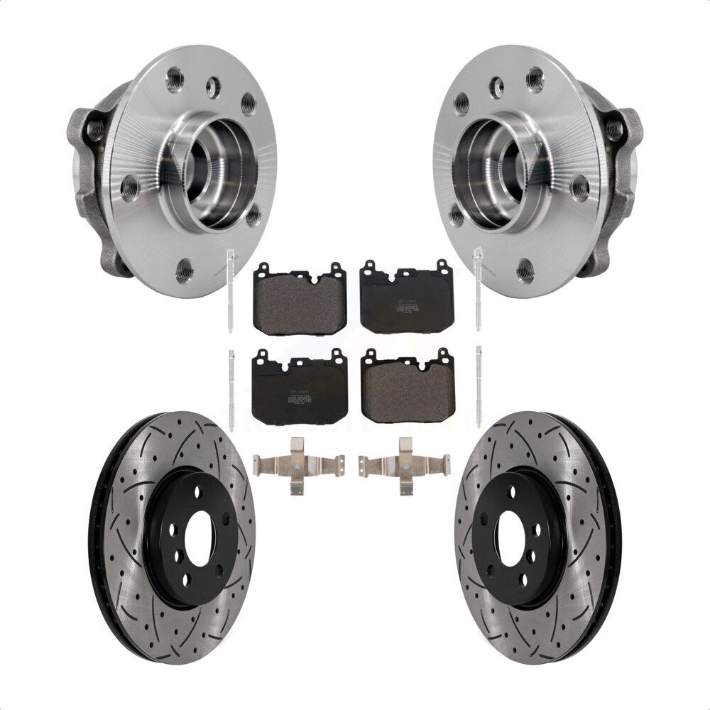Hub Bearing Drill Slot Brake Rotor Pad Front Kit For 17-20 Mini Cooper Clubman S