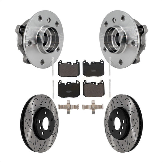 Hub Bearing Drill Slot Brake Rotor Pad Front Kit For 17-20 Mini Cooper Clubman S