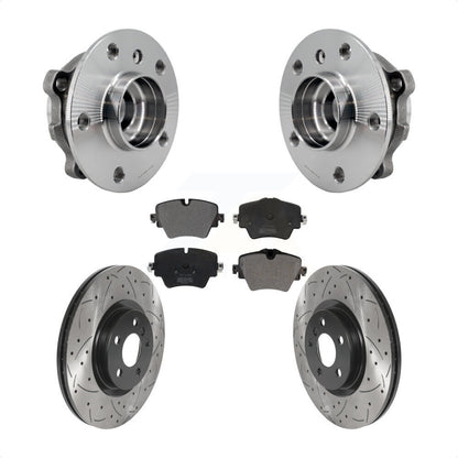 Hub Bearing Drill Slot Brake Rotor Pads Front Kit For BMW X1 Mini Cooper X2 228i