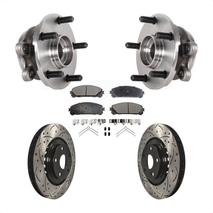 Hub Bearing Drilled Slot Brake Rotor Pad Front Kit For Lexus NX300 NX200t NX300h