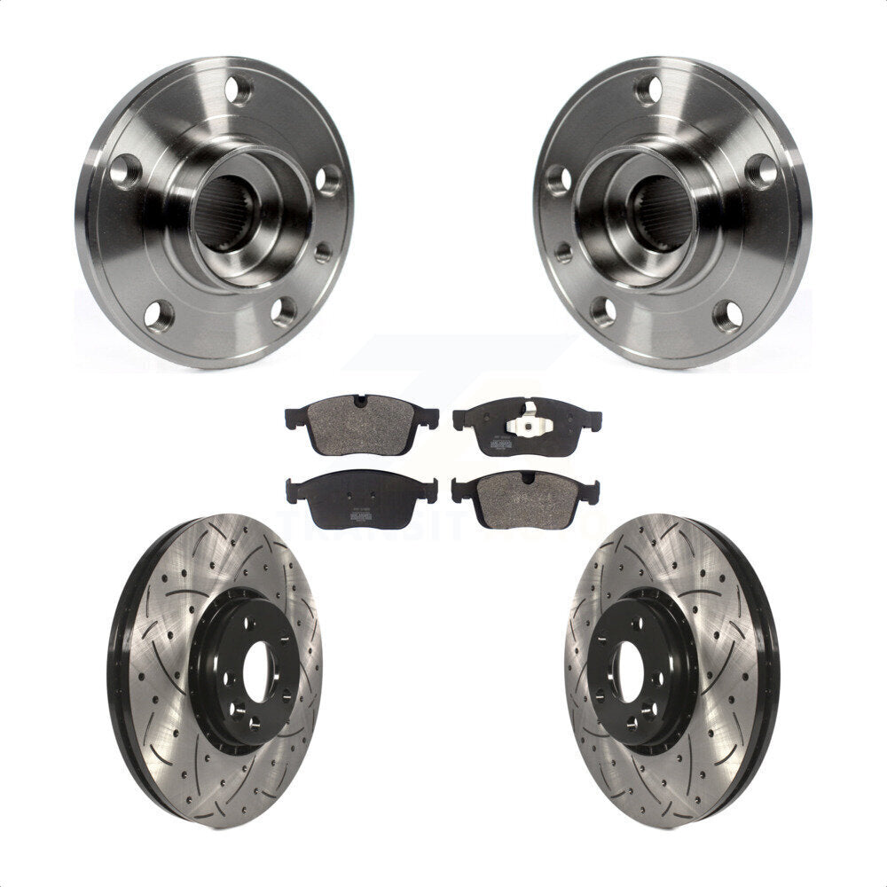 Hub Bearing Assembly Coated Drill Slot Brake Rotor Pads Front Kit For Volvo XC60