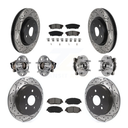Hub Bearing Coated Disc Brake Rotor & Pad Front Rear Kit (10Pc) For Toyota Camry