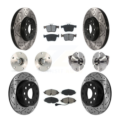 Hub Bearing Coat Brake Rotor Pad Front Rear Kit (10Pc) For Volkswagen Jetta 1.4L
