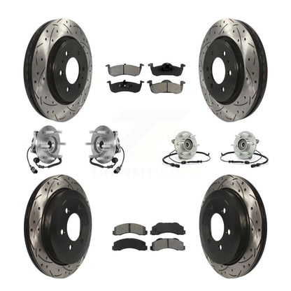 Hub Bearing Coated Brake Rotor Pad Front Rear Kit (10Pc) For Ford Expedition 4WD