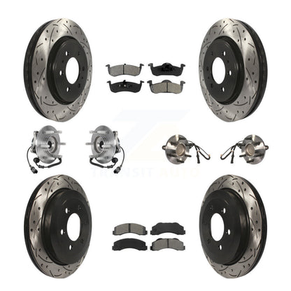 Hub Bearing Coated Brake Rotor Pad Front Rear Kit (10Pc) For Ford Expedition RWD