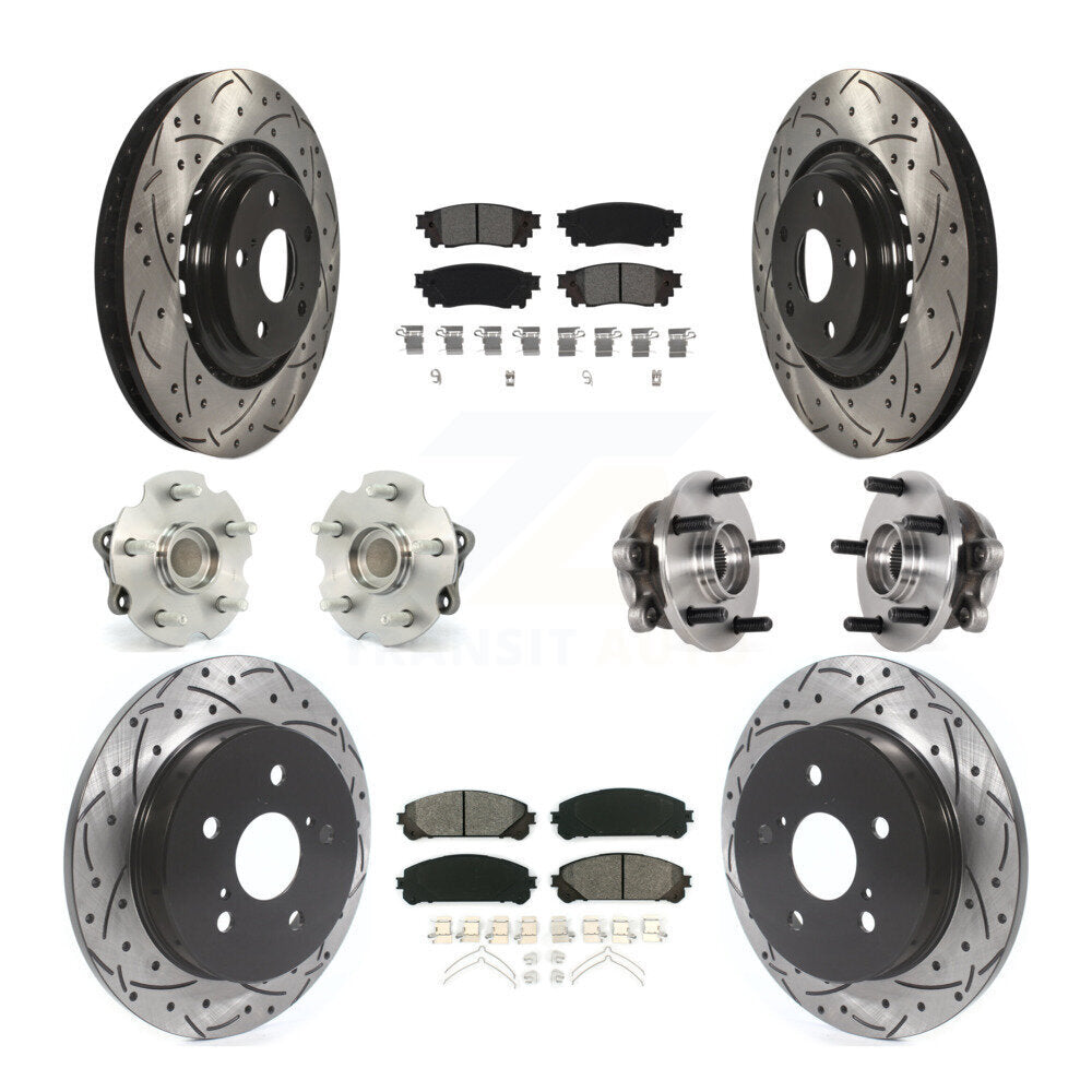 Hub Bearing Coated Brake Rotor Pads Front Rear Kit (10Pc) For Lexus NX300 NX200t