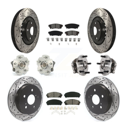 Hub Bearing Coated Brake Rotor Pads Front Rear Kit (10Pc) For Lexus NX300 NX200t