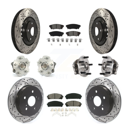 Hub Bearing Coated Brake Rotor Pads Front Rear Kit (10Pc) For Lexus NX300 NX200t