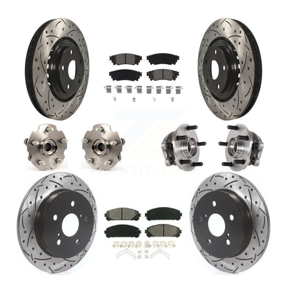 Hub Bearing Coated Brake Rotor Pads Front Rear Kit (10Pc) For Lexus NX300 NX200t