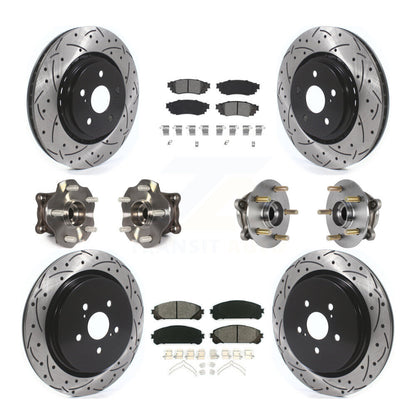 Hub Bearing Coated Brake Rotor Pads Front Rear Kit (10Pc) For Lexus RX350 RX450h