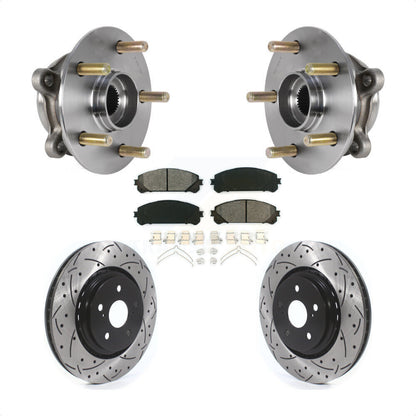 Hub Bearing Drilled Slot Brake Rotor Pad Front Kit For Lexus RX350 RX450h RX350L