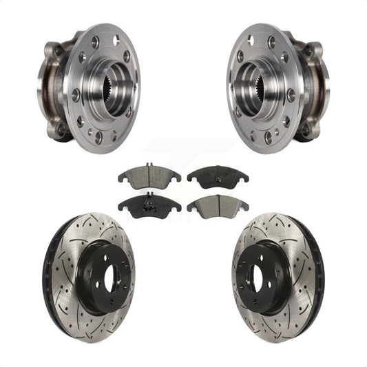 Bearing Drilled Slot Brake Rotor & Pad Front Kit For 2017 Mercedes-Benz E400 AWD