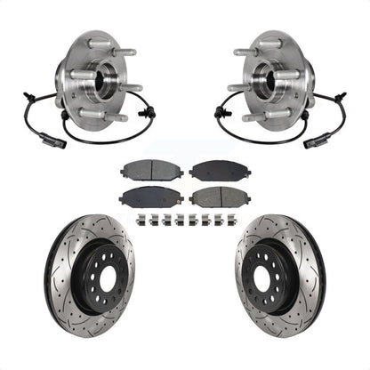 Hub Bearing Assembly Coated Drilled Slot Brake Rotor Pads Front Kit For Ram 1500