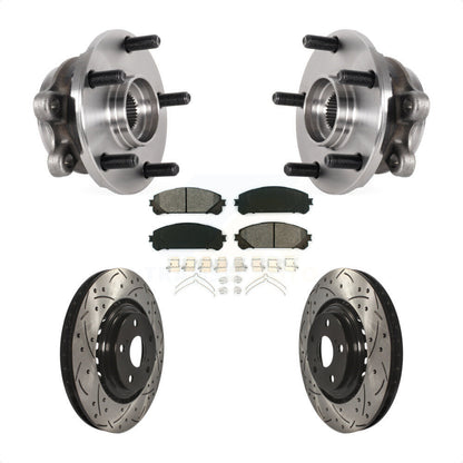 Hub Bearing Drilled Slot Brake Rotor Pad Front Kit For Lexus NX300 NX200t NX300h