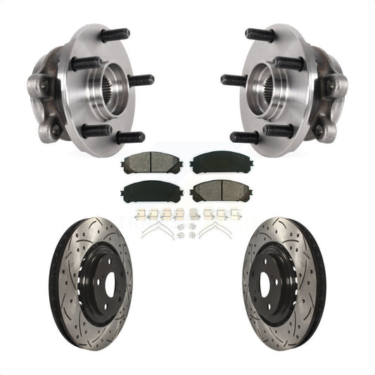 Hub Bearing Drilled Slot Brake Rotor Pad Front Kit For Lexus NX300 NX200t NX300h