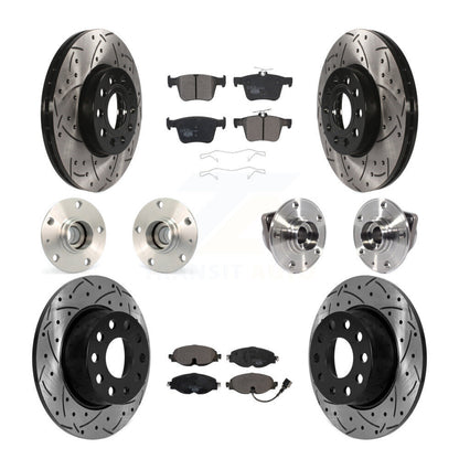 Hub Bearing Coat Brake Rotor Pad Front Rear Kit (10Pc) For Volkswagen Jetta 1.4L