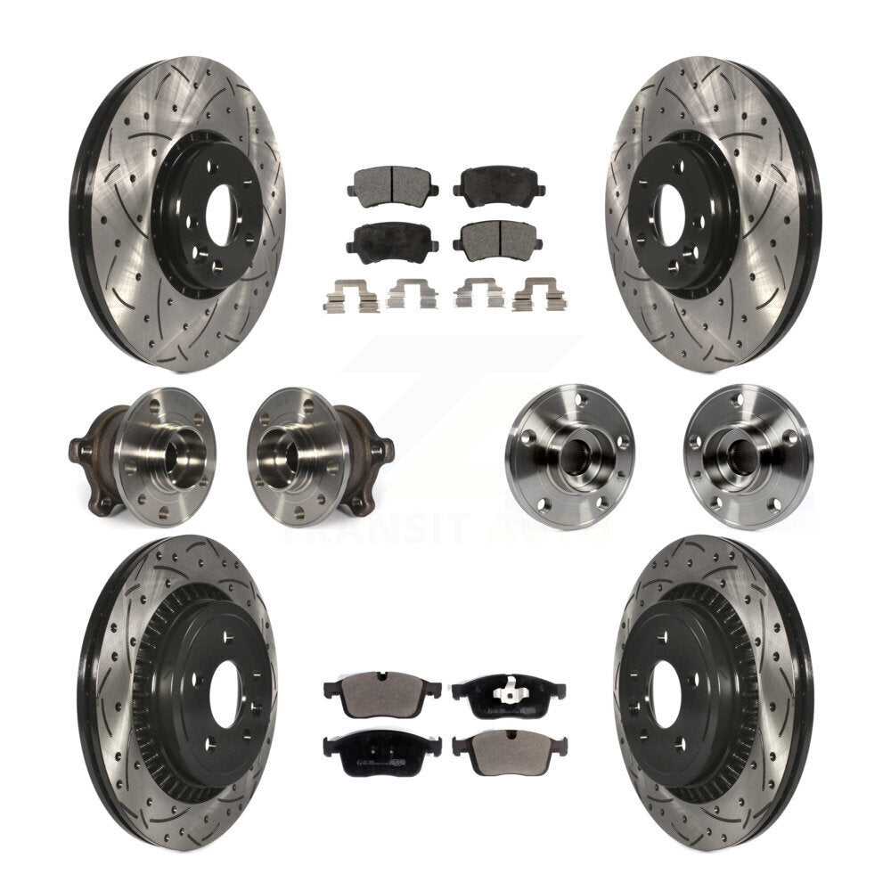 Hub Bearing Coated Brake Rotor Pad Front Rear Kit (10Pc) For 2017 Volvo XC60 AWD