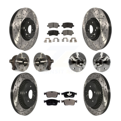 Hub Bearing Coated Brake Rotor Pad Front Rear Kit (10Pc) For 2017 Volvo XC60 AWD