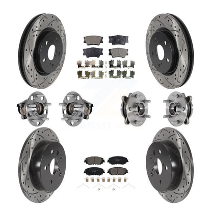 Hub Bearing Coated Disc Brake Rotor & Pad Front Rear Kit (10Pc) For Toyota Camry